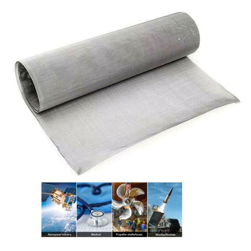 Titan Grade 2 vævning 5-200 Mesh trådnet gitter 3.7035 R50400 filterfiltrering