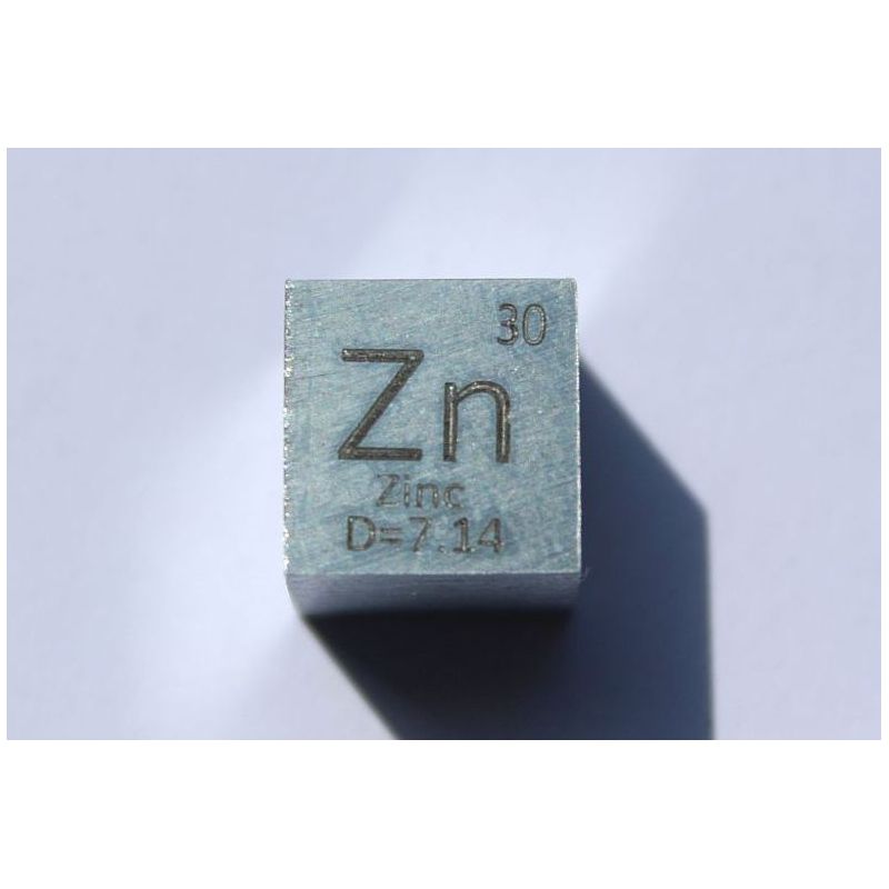Zink metal terning Zn 10x10mm poleret 99,99% renhed terning