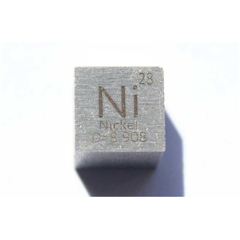 Nikkel metalterning 10x10mm poleret 99,6% renhed terning