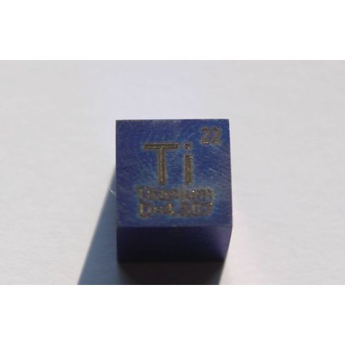 Titanium Ti anodiseret blå metal terning 10x10mm poleret 99,5% renhed Titanium terning