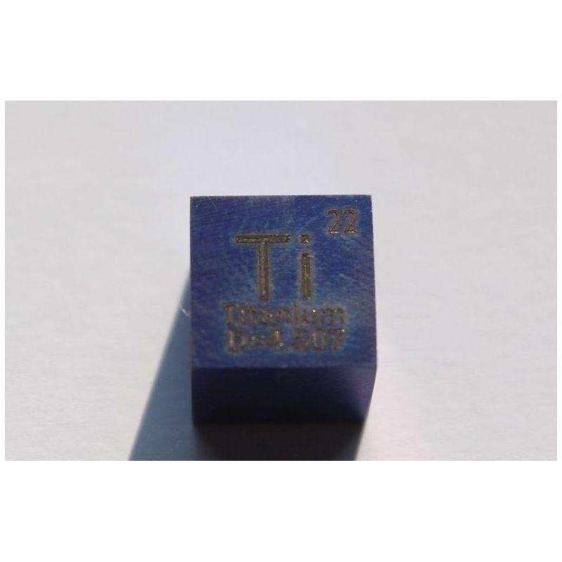 Titanium Ti anodiseret blå metal terning 10x10mm poleret 99,5% renhed Titanium terning