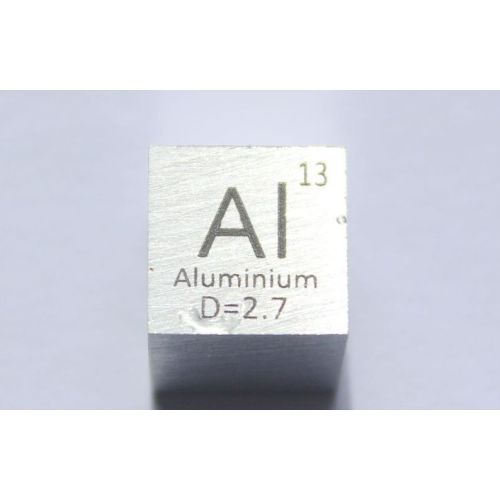 Aluminium Al metalterning 10x10mm poleret 99,99% renhed kube
