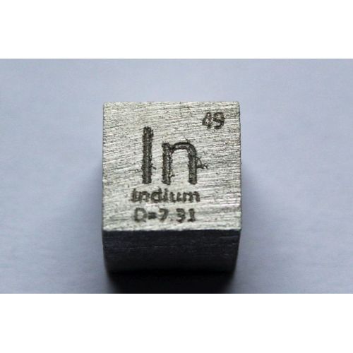 Indium i metal terning 10x10mm poleret 99,995% renhed terning
