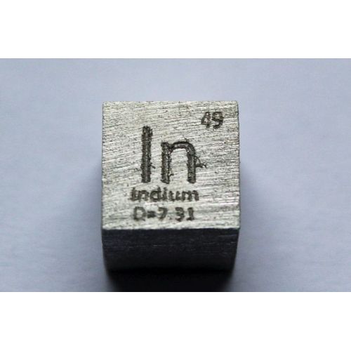 Indium In Metal terning 10x10mm poleret 99,995% renhed terning