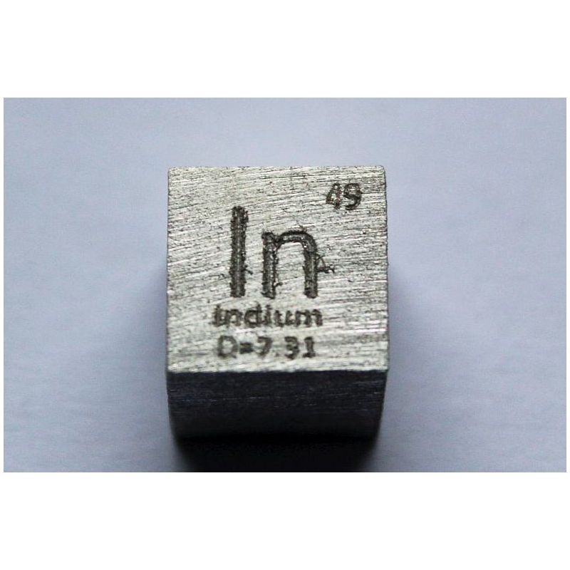 Indium In Metal terning 10x10mm poleret 99,995% renhed terning