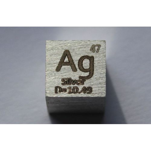 Sølv Ag metalterning 10x10mm poleret 99,99% renhed terning