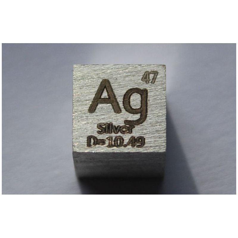 Sølv Ag metalterning 10x10mm poleret 99,99% renhed terning