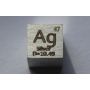 Sølv Ag metalterning 10x10mm poleret 99,99% renhed terning