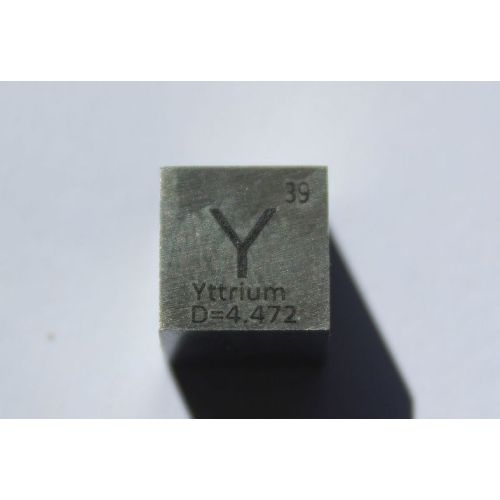 Yttrium Y metal terning 10x10mm poleret 99,9% renhed terning