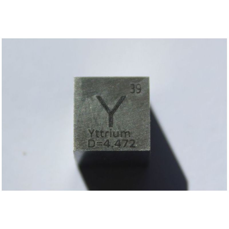 Yttrium Y Metalterning 10x10mm poleret 99,9% renhed terning